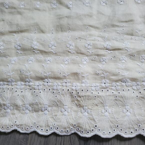 Banana Republic Linen Dress White Ivory Eyelet Sleeveless Whimsy Fairy Coastal - Picture 3 of 9